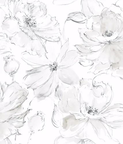 York Wallcoverings PSW1530RL - Papel tapiz para despegar y pegar, color gris floral Dreams, color beige
