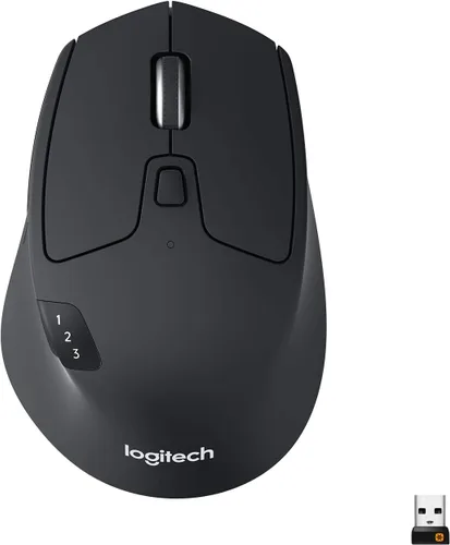 Logitech M720 - Ratón inalámbrico de triatlón, Bluetooth, receptor unificador USB, 1000 DPI, 6 botones programables, batería de 2 años, compatible