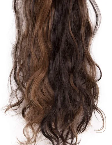 Miniatura 5 de Extensiones de cabello ondulado, doble trama, 7 piezas con 16 clips, largo de 24 pulgadas