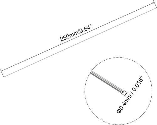 Miniatura 2 de Uxcell Tubo capilar de acero inoxidable 304, OD 0.4 mm x 0.1 mm de grosor de pared, 250 mm de longitud, tubo metálico para maquinaria industrial