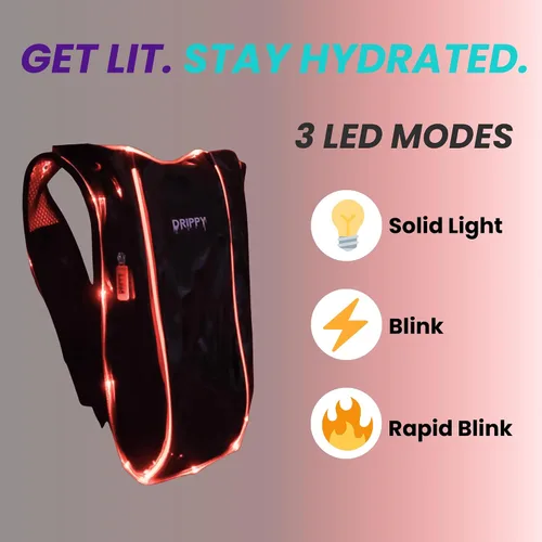 Miniatura 2 de LED Hydropack Rave Hydration Backpack – Festival, Hiking, & Running for Women & Men - 2 Liter Leakproof Bladder – Anti-Theft Pockets - Rave
