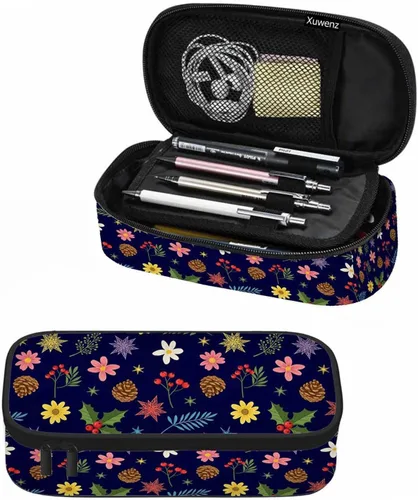 Miniatura 8 de Estuche organizador de lápices de alpaca, diseño de llama, hojas de animales, caja de papelería, caja de maquillaje, suministros escolares