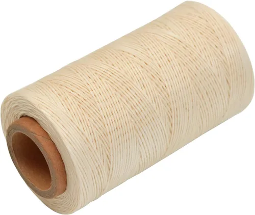 Miniatura 5 de Hilo encerado, 284 yardas, 150D 0.031 in de cuero, hilo encerado para reparación de zapatos, encuadernación, cuero, manualidades, bricolaje (beige)