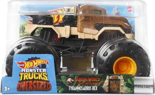 Miniatura 5 de Hot Wheels Monster Trucks Vehículos a escala 1:24, camiones de juguete coleccionables de metal fundido a presión con ruedas gigantes y chasis