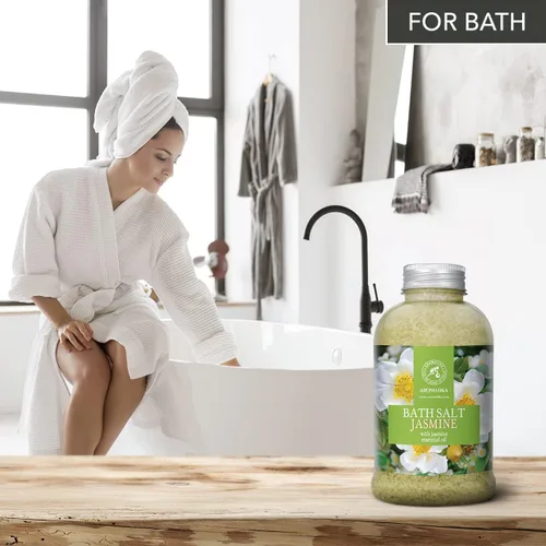 Miniatura 5 de Sal marina de baño jazmín de 21.16 onzas – Sales de baño con aceite esencial de jazmín para baño – baño relajante – Cuidado corporal – Relajación