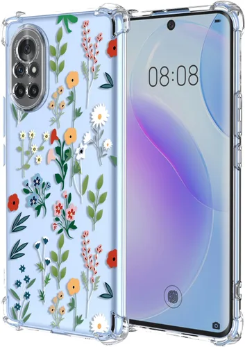 Miniatura 12 de Funda para Huawei Nova Y61 Clear Flower Phone Case Soft TPU a prueba de golpes, antiarañazos, funda protectora para Huawei Nova Y61, flores coloridas