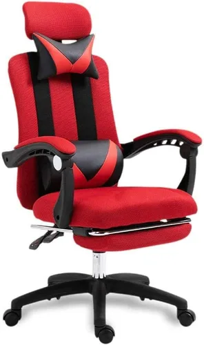 Miniatura 6 de Silla de computadora para el hogar, sala de estudio, dormitorio, silla de oficina reclinable, giratoria, cómoda, sedentaria, tela transpirable (D)