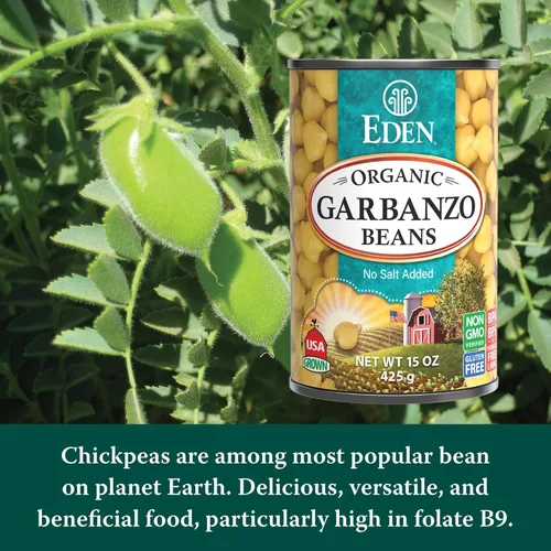 Miniatura 3 de Eden Garbanzos orgánicos, garbanzos, lata de 15 onzas (paquete de 12), sin sal añadida, sin OMG, sin gluten, vegano, kosher, cultivado en Estados