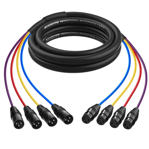 Cables de serpiente XLR codificados por colores de 3 pies, cables de extensión de audio XLR macho a hembra para mezclador, IEM, sistema de micrófono
