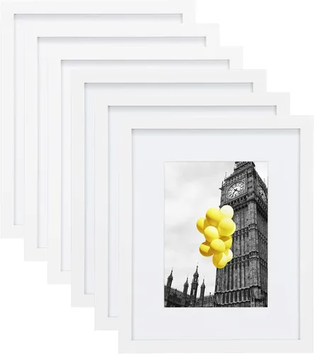 Miniatura 29 de Juego de 6 portarretratos de 5 x 7, para galería de fotos de 4 x 6 pulgadas con paspartú o de 5 x 7 pulgadas sin paspartú, marcos de fotos para Negro