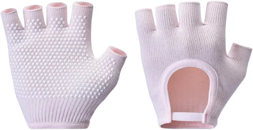 Miniatura 11 de Guantes de yoga antideslizantes sin dedos, ideales para pilates, barras, yoga de aire y entrenamientos de fitness, tela transpirable con agarre