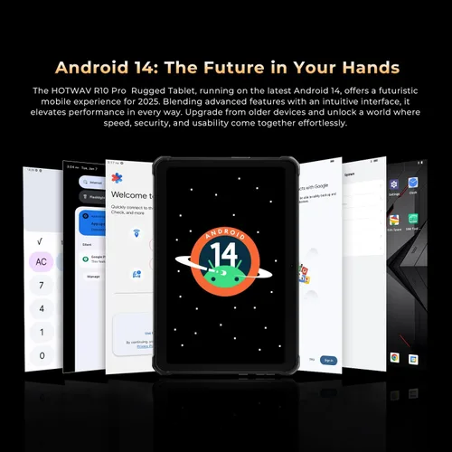 Miniatura 7 de HOTWAV R10 Pro 2025 Tableta Resistente Android 14 - 10.1 Pulgadas HD+ 10800mAh Tableta Impermeable, 20GB RAM+256GB ROM/1TB TF Tablets