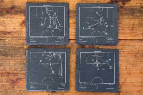 Miniatura 2 de Greatest USMNT Plays: posavasos de pizarra (juego de 4) La mejor idea de regalo para los amantes del deporte Regalos de momentos históricos