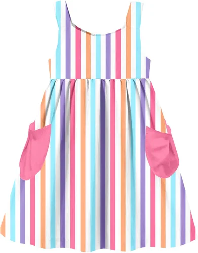 Miniatura 17 de Vieille Vestido sin mangas para niñas pequeñas, lindo vestido de verano con bolsillo, 2-7 años