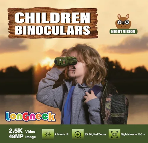 Miniatura 6 de Binoculares de visión diurna y nocturna para niños, lentes IR para niños pequeños, regalos de cumpleaños para niños pequeños de 6 a 12 años, lentes