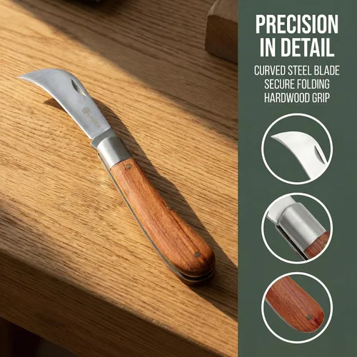 Miniatura 4 de Multi-herramienta plegable de bolsillo: poda, injerto, cuchillo en ciernes - Cortador de jardín de acero inoxidable para deshierbar y arbustos