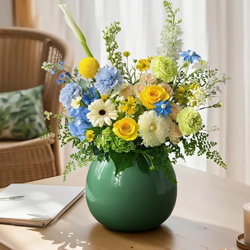 Miniatura 2 de Florero de cerámica hecho a mano con esmalte verde suave, pequeño jarrón para flores con interior impermeable y parte inferior antideslizante