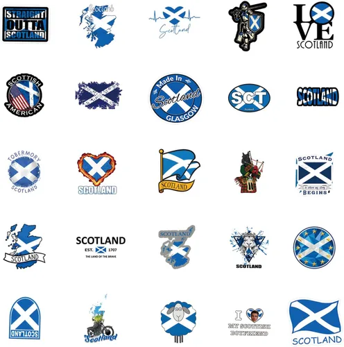 Miniatura 7 de 63 calcomanías de grafiti de Escocia para botellas de agua, portátil, maleta, álbumes de recortes, calcomanías de instrumentos musicales