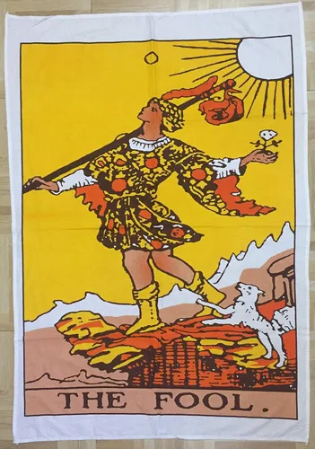 Miniatura 9 de Indian Consigners - Tapiz de cartas de tarot coloridas, pósteres pequeños de algodón, Europa medieval (100 CM x 75 CM) (Muerte)