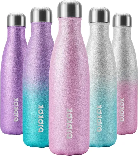 Miniatura 31 de BJPKPK Botella de Agua Aislada 17oz Botellas de Agua de Acero Inoxidable Apta para Lavavajillas Metal Térmica Mantiene Frío y Caliente, Gris Niebla