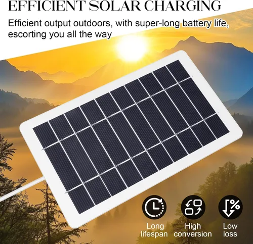 Miniatura 4 de Cargador de panel solar USB de 5 V 5 W, kit de panel solar portátil para cámara, carga de teléfono celular, campamento, senderismo, viajes al aire