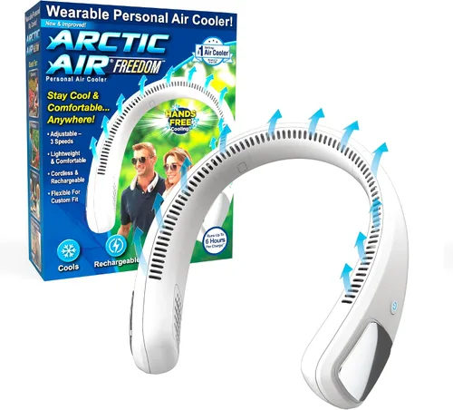 Miniatura 9 de Arctic Air Freedom Touch - Ventilador de cuello personal, dispositivo de refrigeración recargable de 3 velocidades, enfriador de cuello portátil