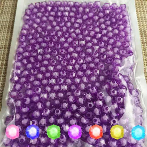 Miniatura 12 de Cubo de 400 cuentas espaciadoras de cristal cuadradas transparentes facetadas de 0.315 pulgadas (0.315 in), cuentas redondas