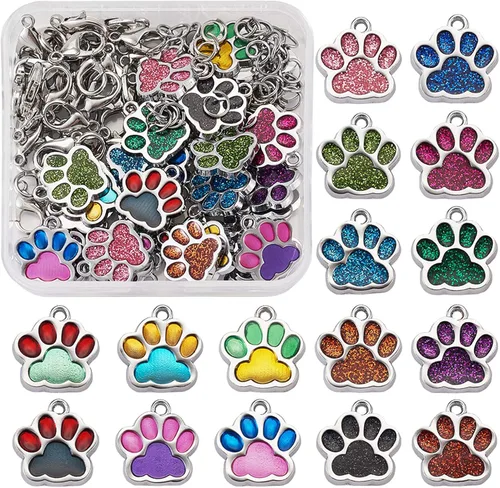 Miniatura 18 de Craftdady Encantos colgantes esmaltados con dijes de alimentos, animales, flores, encantos bonitos, dijes de frutas de metal colorido, ornamento