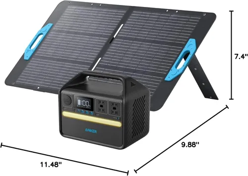 Miniatura 8 de Anker Generador solar 535, potencia de 512 Wh con panel solar de 100 W, estación de energía con LiFePO4, 4 salidas de CA de 110 V, salida USB-C PD