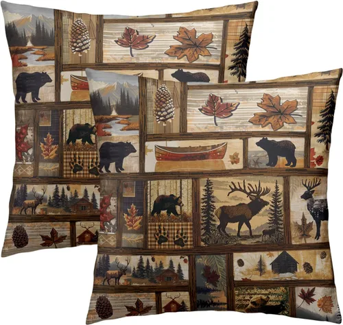 Miniatura 35 de Funda de almohada marrón con estampado de leopardo - 2 piezas Funda de almohada de guepardo de 16x16 pulgadas Fundas de almohada de algodón