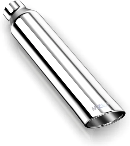 Miniatura 12 de MZS Punta de escape, tubo de escape universal de acero inoxidable de 2.5" de entrada, 4" de salida, 9" de longitud, borde tangente - Titanio quemado