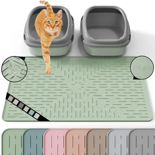 Miniatura 13 de OHMO Alfombrilla Grande para Arena de Gatos Alfombrilla de Captura Premium Goma de Silicona 31.5 x 23.6 pulgadas Gris Ceniza, Alfombrilla para Caja