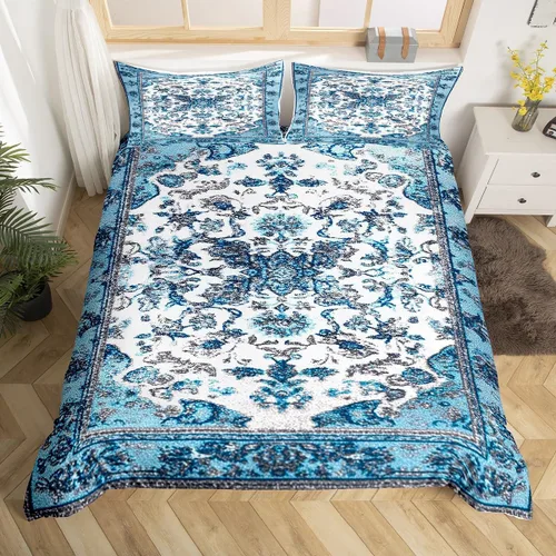 Miniatura 10 de Erosebridal Funda de edredón floral exótica tamaño Queen, juego de ropa de cama bohemio, funda de edredón tribal exótica floral bohemia, flores