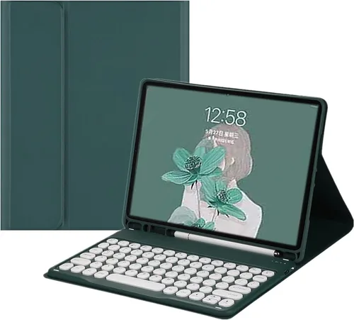Miniatura 14 de Funda para teclado Fire HD 10 Plus/Fire HD 10 (11ª generación, versión 2021) Funda para teclado de color con llave redonda inalámbrica desmontable