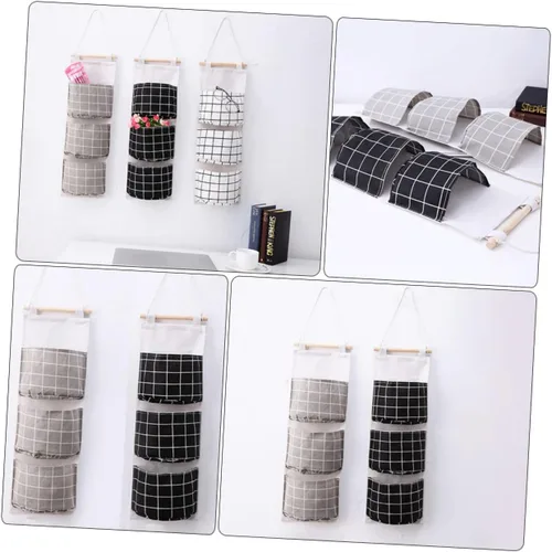 Miniatura 9 de Cabilock 3 bolsas de almacenamiento para la pared de la puerta, para juguetes, bolsillos de almacenamiento para colgar sobre la puerta, organizador