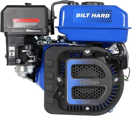 Miniatura 8 de Bilt Hard - Motor de gasolina de 7 caballos de fuerza con eje horizontal, motor de recambio OHV de grado industrial de 4 tiempos y 212 cc, eje