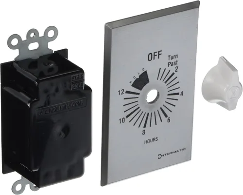 Miniatura 5 de Intermatic FF412H - Temporizador de pared con resorte de 12 horas, metal cepillado