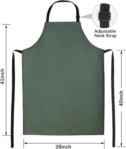Miniatura 2 de Gotega Waterproof Rubber Vinyl Apron Adjustable Dishwasher Apron - Apron for Women Men Heavy Duty Work Apron Verde
