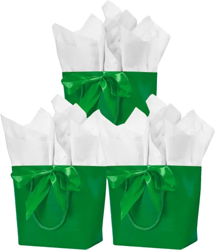 Miniatura 11 de Aosric Paquete de 12 bolsas de regalo negras con cinta de lazo, 7.48 x 3.54 x 7.9 pulgadas, elegante bolsa de regalo de cartulina pequeña con asas