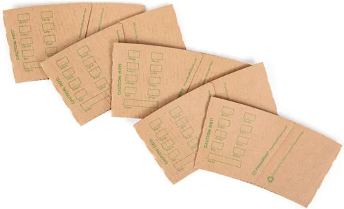 Miniatura 7 de Primeware AmerCareRoyal - Fundas de café para tazas calientes, caja de 1000-80% fibra reciclada, advertencia caliente, desechable y protectora, se