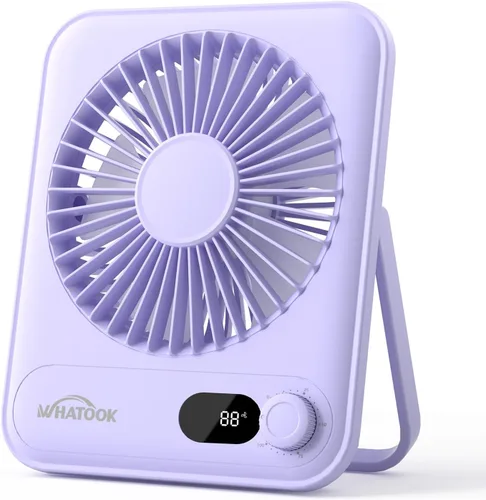 Miniatura 8 de WHATOOK Ventilador personal de escritorio pequeño: 5000 mAh 25 horas de batería de oficina, silencioso mini ventilador de escritorio portátil