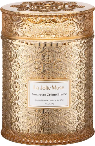 Miniatura 19 de LA JOLIE MUSE Vela Sahara Amber – Bergamota, clavo y ámbar Vela de cera de soja grande de 12 onzas con 2 mechas 60 horas de combustión limpia