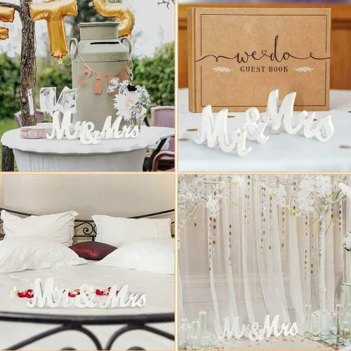Miniatura 2 de Letrero de Mr y Mrs para mesa de boda, letras grandes de madera de Mr y Miss, letra de madera para decoración de fiesta, mesa principal de boda