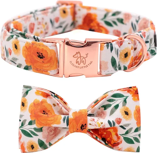 Miniatura 39 de Elegante collar para perro con moño Floral Vintage, cómoda pajarita para perro, collar de perro con lazo Collar ajustable para perros pequeños
