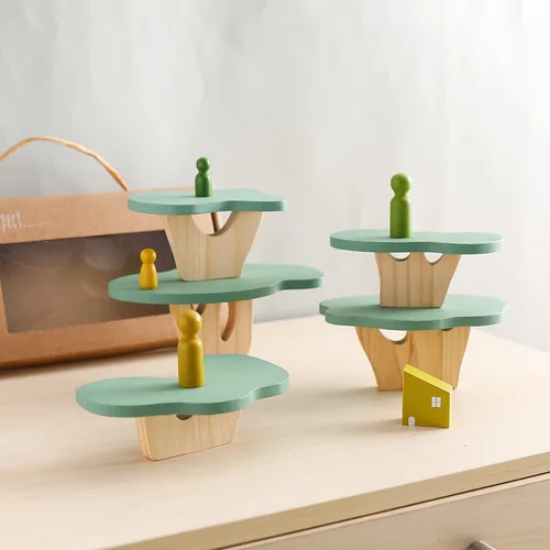 Miniatura 4 de WOODEN TEETHER Juguete de árbol de madera, paquete de 15 juguetes sensoriales de bosque de madera para niños y niñas, juguetes educativos Montessori