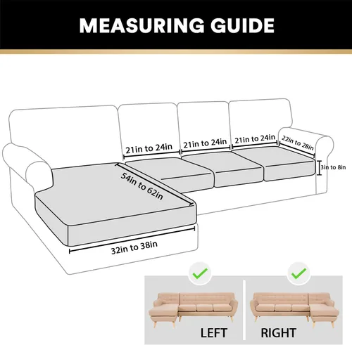 Miniatura 2 de PrinceDeco - Fundas de sofá seccional de 4 piezas, fundas de sofá de terciopelo separadas en forma de L para chaise izquierda/derecha