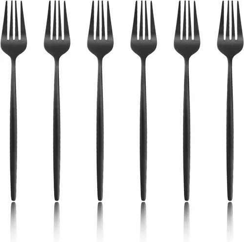 Miniatura 16 de Cucharas de café expreso negro mate, mini cucharas de té para café, cucharas pequeñas de acero inoxidable de 5.11 pulgadas para postre, juego de 6