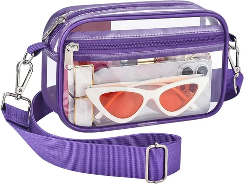 Miniatura 9 de Bagenius Clear Bag for Stadium Events Clear Messenger Bag Clear Purse for Concert and Sport Events