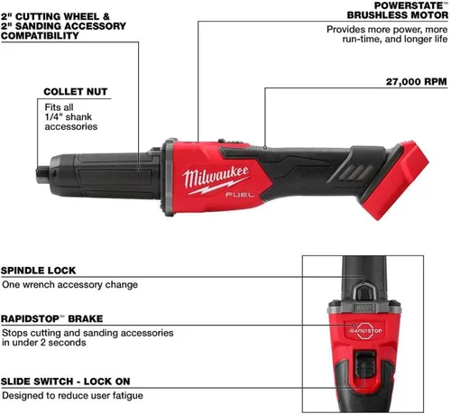Miniatura 5 de MILWAUKEE Amoladora de troquel M18 FUEL de 1/4 pulgadas
