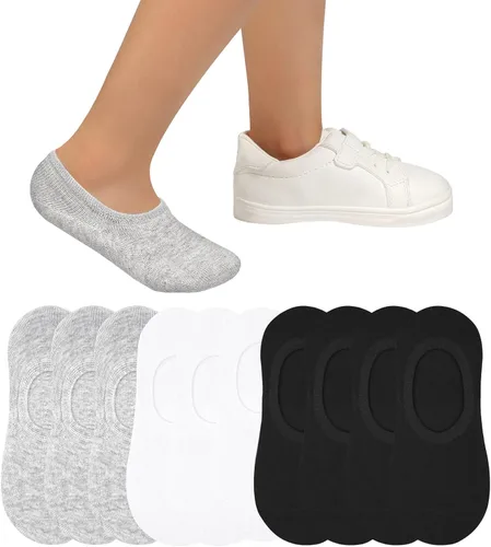 Miniatura 9 de Witwot 10 pares de calcetines invisibles para niños y niñas, antideslizantes, de corte bajo, calcetines tobilleros